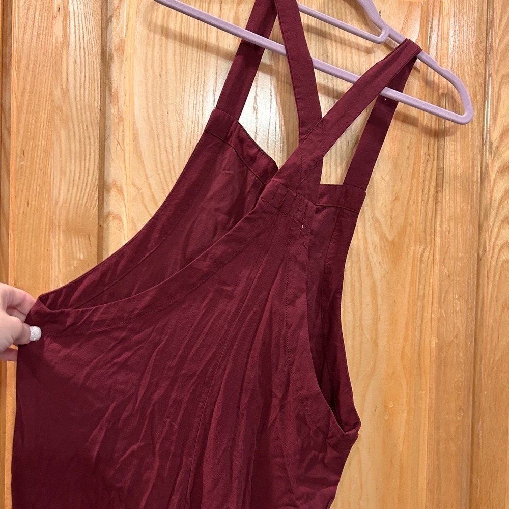 Urban Outfitters XS Burgundy Jumpsuit Cross Back Sleeveless Casual - Picture 4 of 7